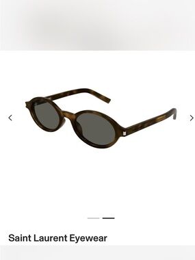 Saint Laurent Brown Tortoiseshell Oval Sunglasses with Dark Lenses